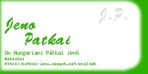 jeno patkai business card